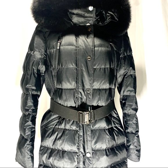 Burberry Blue Fox Goose Down Hood Puffer Coat Jacket - Picture 6 of 11